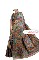 Pure tussar ghicha silk saree Manish